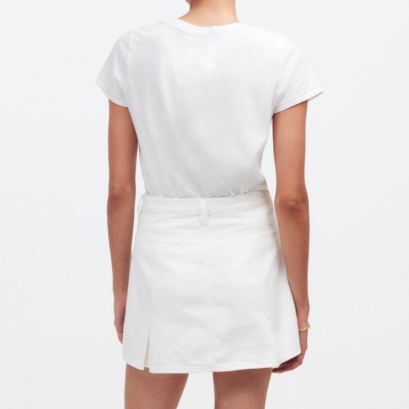 Madewell Denim Pleated Mini Skirt in Tile White • size 28 • NWT • NQ808 • white - Picture 4 of 13